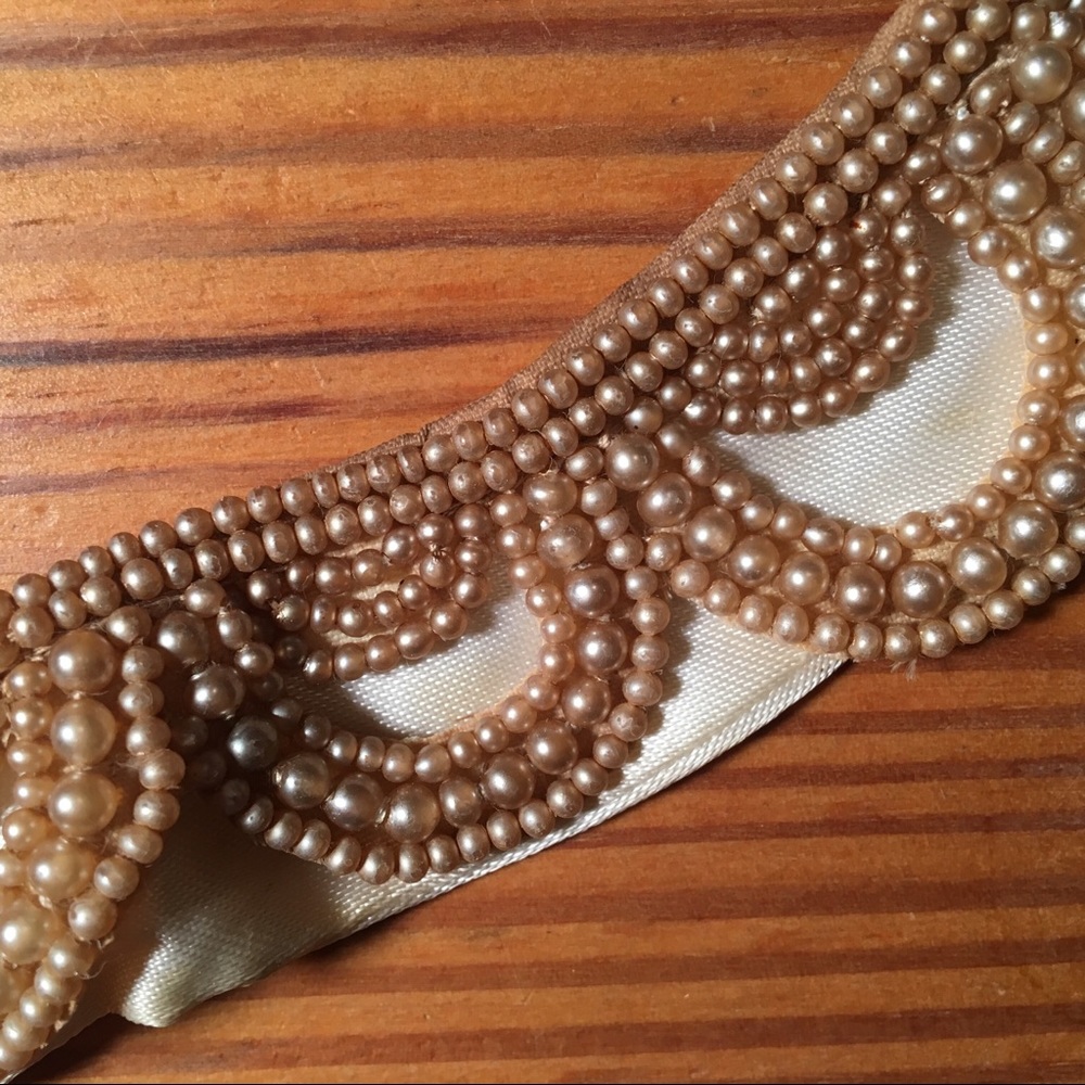 Vintage Rose Colored Pearl Collar